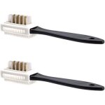 2pc brosse  chaussures en daim, brosse multifonction  3 cts pour le nubuck et le daim, poils en laiton, ...