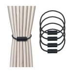 4 pièces magnétiques embrasses de rideaux noir tressées boucle de rideau aimanté attache rideau corde ... 4 pièces magnétiques embrasses de rideaux noir tressées boucle de rideau aimanté attache rideau corde ...