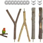 Ahlsen 4 pièces perchoir pour oiseaux, perchoirs pour cage à oiseaux, jouets oiseaux en bois, jouets ... Ahlsen 4 pièces perchoir pour oiseaux, perchoirs pour cage à oiseaux, jouets oiseaux en bois, jouets ...