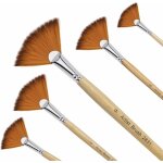 Lot de 5 pinceaux ventail en nylon pour peinture acrylique, aquarelle et peinture  l'huile - ahlsen ...