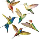 Ahlsen - 6 pi�ces stickers pour fen�tre, colibri stickers anti collision oiseaux, stickers electrostatiques ...