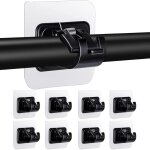 Ahlsen - lot de 8 supports de tringle � rideau tige sans forage support de barre auto - adh�sif transparent, ...