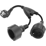 Adaptateur de prise double ip44 - rallonge courte 2 en 1 pour maison - ahlsen