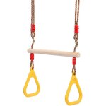 Ahlsen - balançoire trapèze en bois avec anneau de gymnastique portique pour enfants toboggan jouer jardin ... Ahlsen - balançoire trapèze en bois avec anneau de gymnastique portique pour enfants toboggan jouer jardin ...