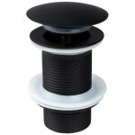 Ahlsen - bonde de lavabo noir sans trop plein, bonde de lavabo pop up noir universelle, bonde de vidage ...