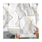Credence adhesive pour cuisine 30x30 marbre dor stickers cuisine stickers muraux cuisine carrelage adhesif ...
