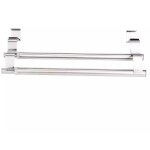 Ahlsen - double, porte serviette en acier inoxydable pour portes et placards, porte - torchons double ...