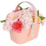 Ahlsen fleur de savon boite, bouquet de fleurs en savon avec panier, rose savon artificielle, beaut ...