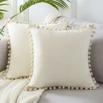 Housse de coussin 45x45 blanc decoration chambre fille lot de 2 coussins et accessoires decoratifs pour ...