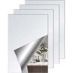 Ahlsen - miroir adhesif mural, 4pcs miroir mural autocollant, sans cadre, 20 x 30cm feuille miroir acrylique, ...