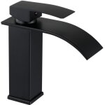 Ahlsen - moderne robinet lavabo design elgant, robinetterie cascade noir - mitigeur monotrou sur plage ...