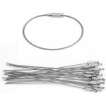 Porte - cls en fil, anneau porte cl cbles en acier inoxydable, cbles de boucle anneaux avec joints ...