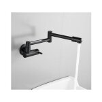 Ahlsen robinet cuisine mural, tlescopique rabattable, robinet mural noir, robinet mural laiton, mitigeur ...