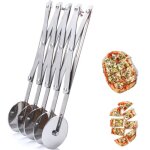 Roulette  pizza  5 roues diviseur de pte en acier inoxydable, trancheuse  pizza, coupe - pte  biscuits, ...