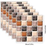 Ahlsen stickers carrelage 6pcs auto adh�sif autocollant fond d'�cran �tanche autocollant carreau d�cor ...