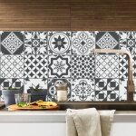 Stickers cuisine et salle de bain 20cm x 20cm - 20 pices, adhesif pour carrelage mural, imitation faience, ...