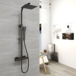 Aica sanitaire - aica colonne de douche thermostatique noire ensemble de douche chromé système de douche ... Aica sanitaire - aica colonne de douche thermostatique noire ensemble de douche chromé système de douche ...