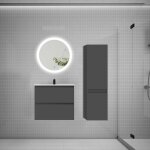 Aica sanitaire - aica ensemble meuble vasque l. 60cm 2 tiroirs + lavabo + led miroir rond 60cm + colonne ... Aica sanitaire - aica ensemble meuble vasque l. 60cm 2 tiroirs + lavabo + led miroir rond 60cm + colonne ...