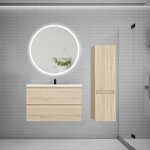 Aica sanitaire - aica ensemble meuble vasque l. 79cm 2 tiroirs + lavabo + led miroir rond 90cm + colonne ... Aica sanitaire - aica ensemble meuble vasque l. 79cm 2 tiroirs + lavabo + led miroir rond 90cm + colonne ...