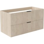 Aica meuble de salle de bain suspendu 100 cm ch�ne + 2 tiroirs, avec poign�es - sans compter vasque