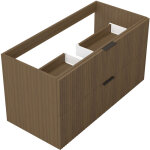 Aica meuble de salle de bain suspendu 100 cm noyer + 2 tiroirs, avec poign�es - sans compter vasque