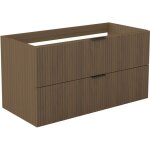 Aica meuble de salle de bain suspendu 100 cm noyer + 2 tiroirs, avec poign�es - sans compter vasque