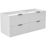 Aica meuble de salle de bain suspendu 120 cm blanc + 4 tiroirs, avec poign�es - sans compter vasque