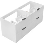 Aica meuble de salle de bain suspendu 120 cm blanc + 4 tiroirs, avec poign�es - sans compter vasque