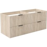 Aica meuble de salle de bain suspendu 120 cm ch�ne + 4 tiroirs, avec poign�es - sans compter vasque