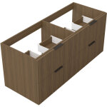 Aica meuble de salle de bain suspendu 120 cm noyer + 4 tiroirs, avec poign�es - sans compter vasque