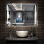 Aica miroir salle de bain lumineux anti - bue, et clairage 120 x 70cm dimmable, mmoire, ce / / ip44 ...