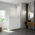 Aica paroi de douche  l'italienne 100x200cm modle brume avec barre de stabilisation 73 - 120cm en carr ...