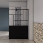 Aica paroi de douche style atelier 90x200cm, paroi douche italienne industrielle, avec une barre de fixation ...