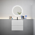 Aica sanitaire - aica ensemble meuble vasque l. 60cm 2 tiroirs + lavabo + led miroir rond 60cm blanc Aica sanitaire - aica ensemble meuble vasque l. 60cm 2 tiroirs + lavabo + led miroir rond 60cm blanc