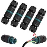 Aierq lot de 4 connecteur �lectrique etanche ip68 - connecteur � 3 broches pour c�ble de �5 - 12 mm de ...