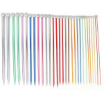 Aiguilles � tricoter color�es oxyd�es, ensemble de 15 paires d'outils pour tricot � la main.