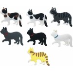 Aimants de rfrigrateur de chat, aimant de bulletin de motif de chat, la queue de chat peut tre incline ...