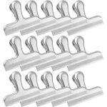 Aiperq lot de 15 pinces � sachets alimentaires en acier inoxydable pour frites, caf�, pain, cuisine, ...
