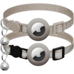 Aiperq - lot de 2 colliers pour apple airtag pour chat avec clochette, collier r�fl�chissant pour chat ...