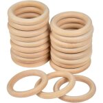 Aiperq lot de 20 anneaux en bois naturel 70 mm anneaux en bois non fini pour bijoux faits � la main attrape ...