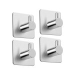 Aiperq - 4 patères inox patère carrée patère adhésive sans clou Aiperq - 4 patères inox patère carrée patère adhésive sans clou