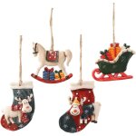 Aiperq 4 pices d'ornements de nol kit d'ornement suspendu en rsine vintage bas de cheval  bascule ...