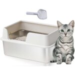 Aiperq bac a litiere pour chat, bac  litire en acier inoxydable, toilette pour grand chat et lapin ...