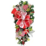 Aiperq christmas upside down tree christmas door hanging christmas candy upside down tree wall decoration ...