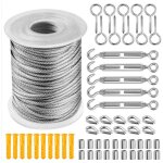 Jamais utilis] aiperq corde en acier inoxydable  suspendre kit, 30m cable mtallique, kit palissage ...