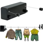 Aiperq corde � linge r�tractable, fil linge extensible r�glable 4. 2 m, poteau etendoir linge exterieur, ...