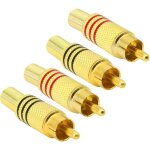 Aiperq - fiche audio rca, av stro mle plaqu or avec ressort coaxiale audio sans soudure adaptateur ...