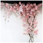 Aiperq - fleur artificielle 105 cm faux cerisier fleur arbre 3 fourche sakura branche fleur artificielle ...