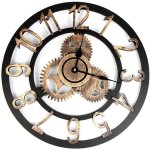 Aiperq horloge murale vintage, 3d horloge pendule murale en chiffres romains pour salon, salle, chambre, ...