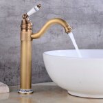 Aiperq - lavabo robinet macaron laiton haut, robinet salle de bain avec bec haut pivotant  360 mitigeur ...